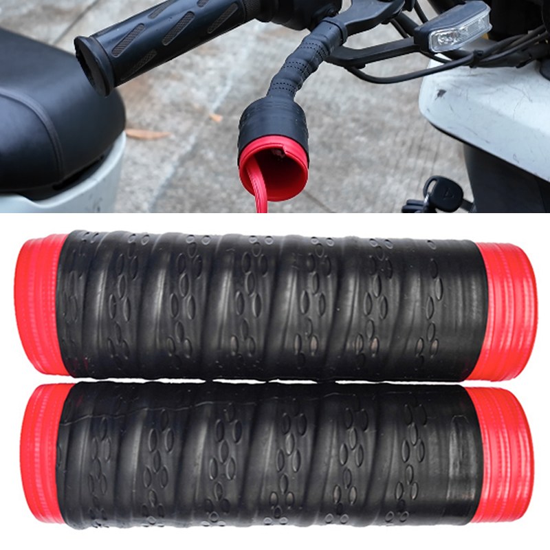 SEAMETAL 오토바이 핸들그립 커버 / 브레이크 커버 실리콘 커버 빠른 설치, 2개, 브레이크커버 (블랙 나선 무늬) 11,900원