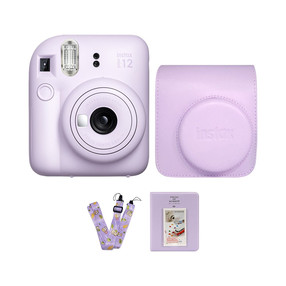 후지 인스탁스 미니12 즉석카메라+가죽케이스/스트랩+전용앨범, 라일락퍼플/퍼플, 1개 137,000원