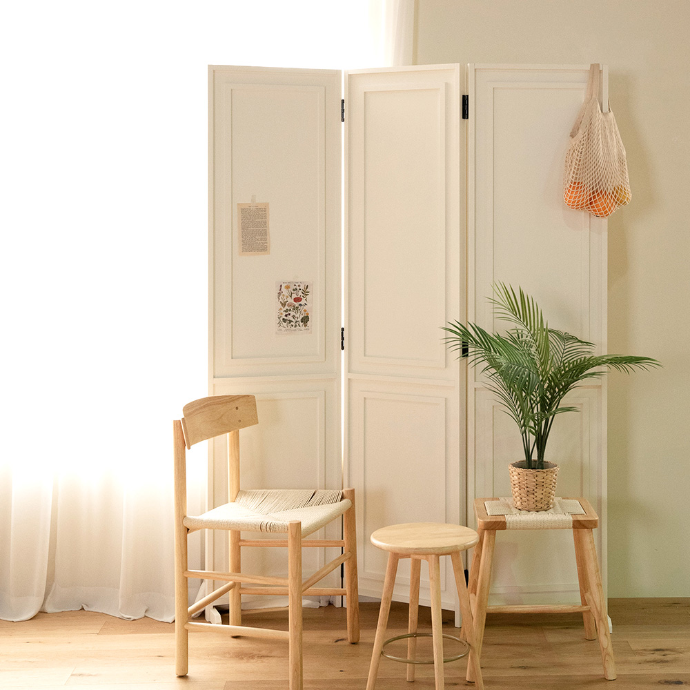 레트로하우스 플럼 원목 3단 파티션 고객직접설치, 크림 화이트 174,000원
