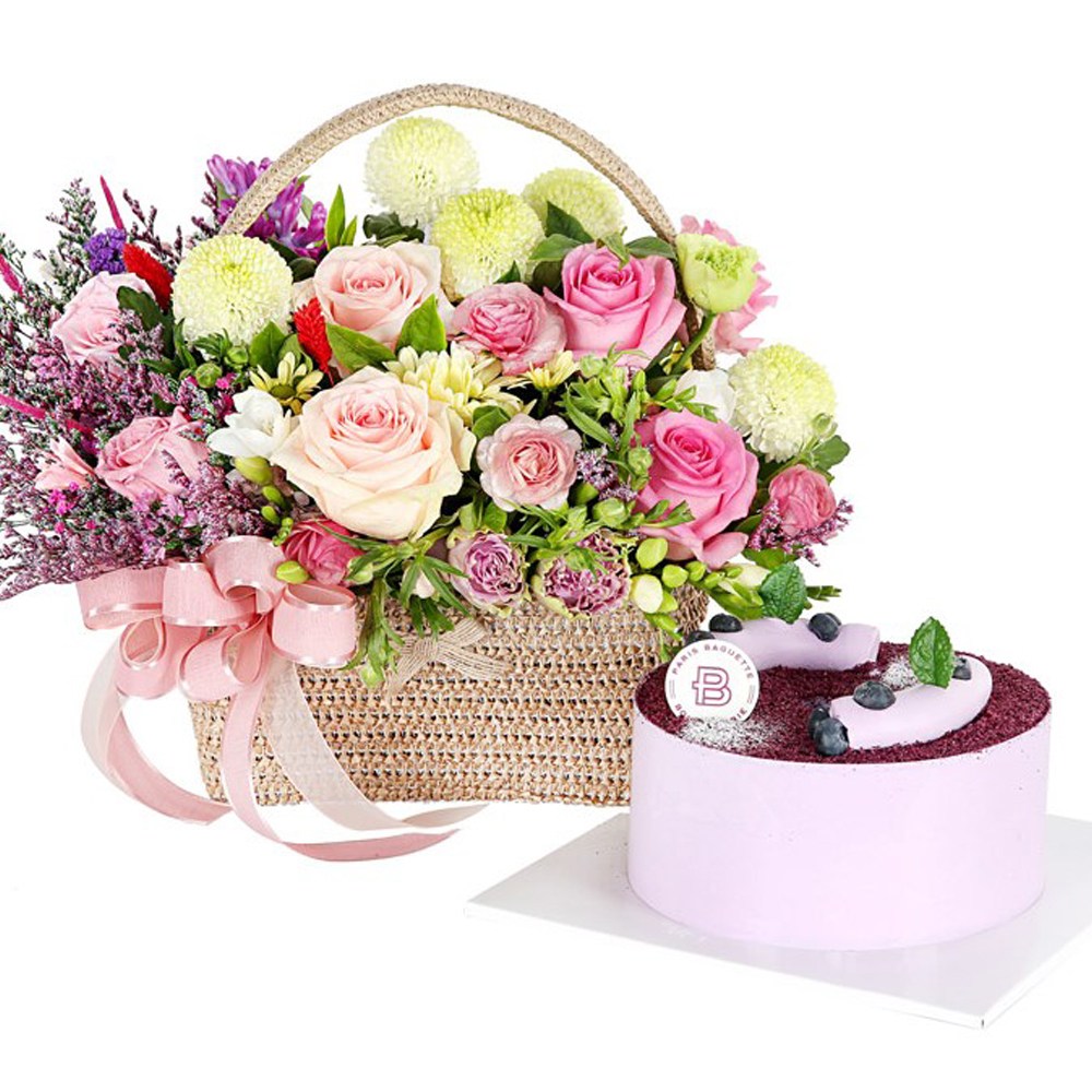 (오늘도착) 99플라워 풍성한 꽃바구니 "사랑의 향기" 피치 핑크 장미 ST-A1921 - 생일 기념일 결혼기념일 당일꽃배달 전국당일배송 생화 96,000원