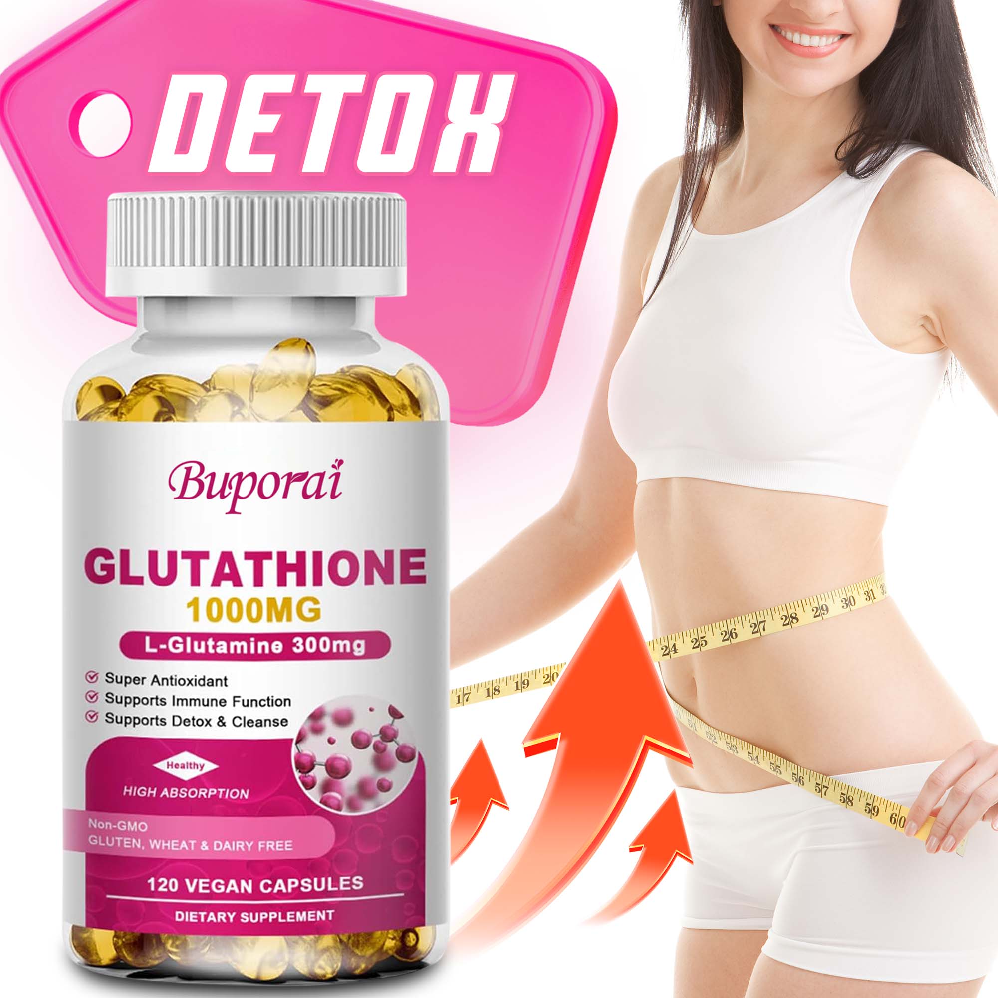 고강도 리포좀 글루타치온 캡슐 - 1000mg 활성 환원형 글루타치온, L-글루타민 300mg 함유, 흡수력 향상 - 항산화, 해독 및 정화, 면역 건강 지원, 1개, 60정 16,780원