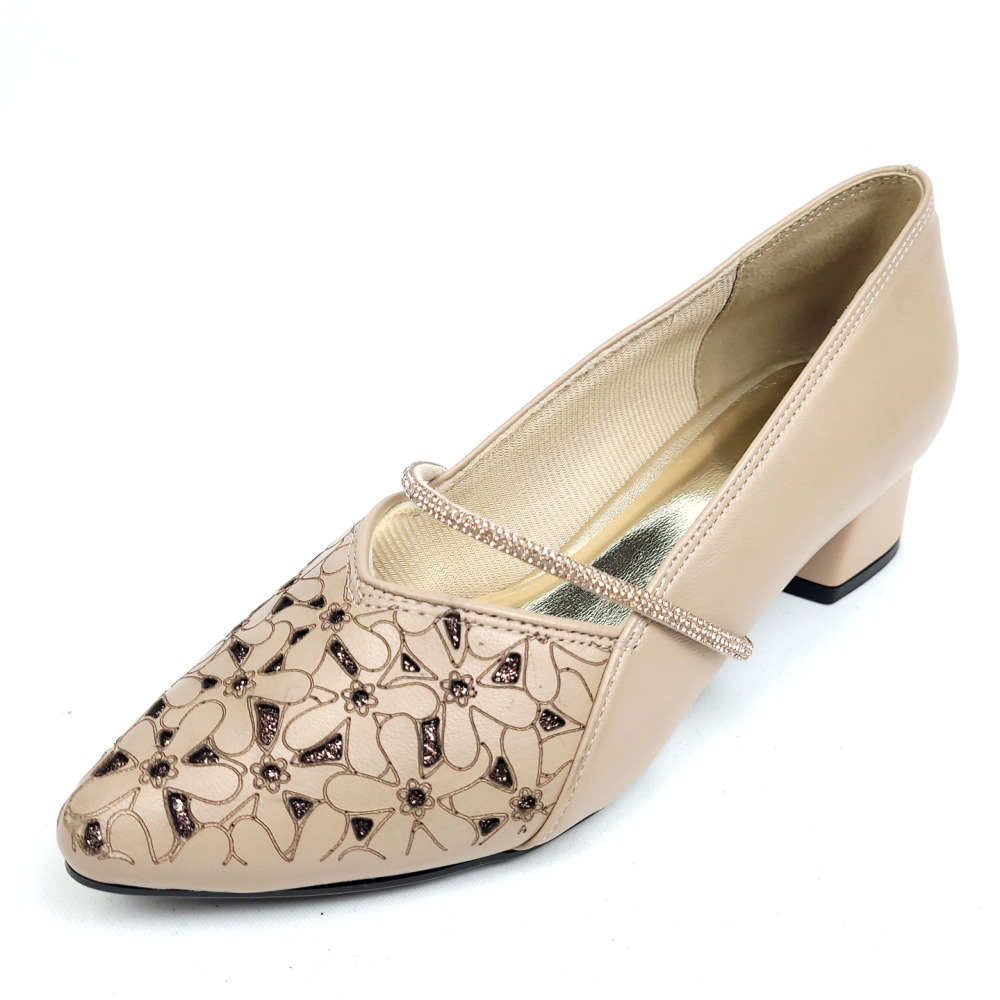 의정부수제화 소가죽 큐빅 발편한 여성 통굽 구두 여자 편한구두 4cm 87,800원