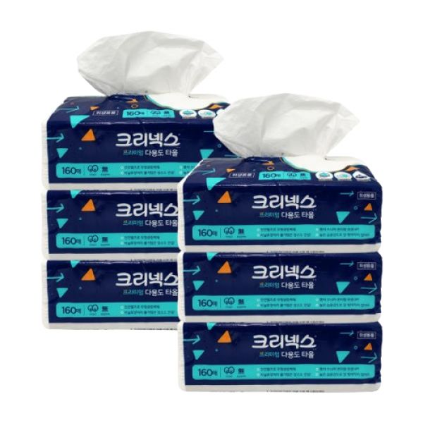 크리넥스 고급스러운 핸드타올 뽑아쓰는 일회용 다용도 타올, 160매, 6팩 22,500원