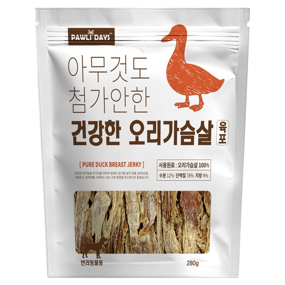 폴리데이 강아지 아무것도 첨가안한 건강한 육포, 280g, 1개, 오리가슴살 13,000원
