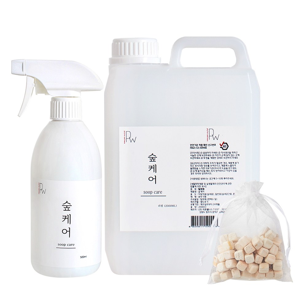 숲케어 편백수 피톤치드 스프레이 500ml+리필2L+편백큐브 15,900원