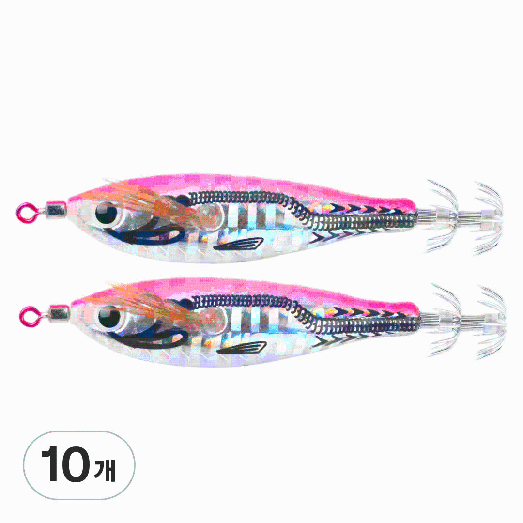 레인보우 홀로그램 야광 윙 에기 색깔별 판매 루어 오징어루어 문어루어 색깔별 묶음 판매, 10개, 10g, 핑크(벚꽃엔딩) 26,000원