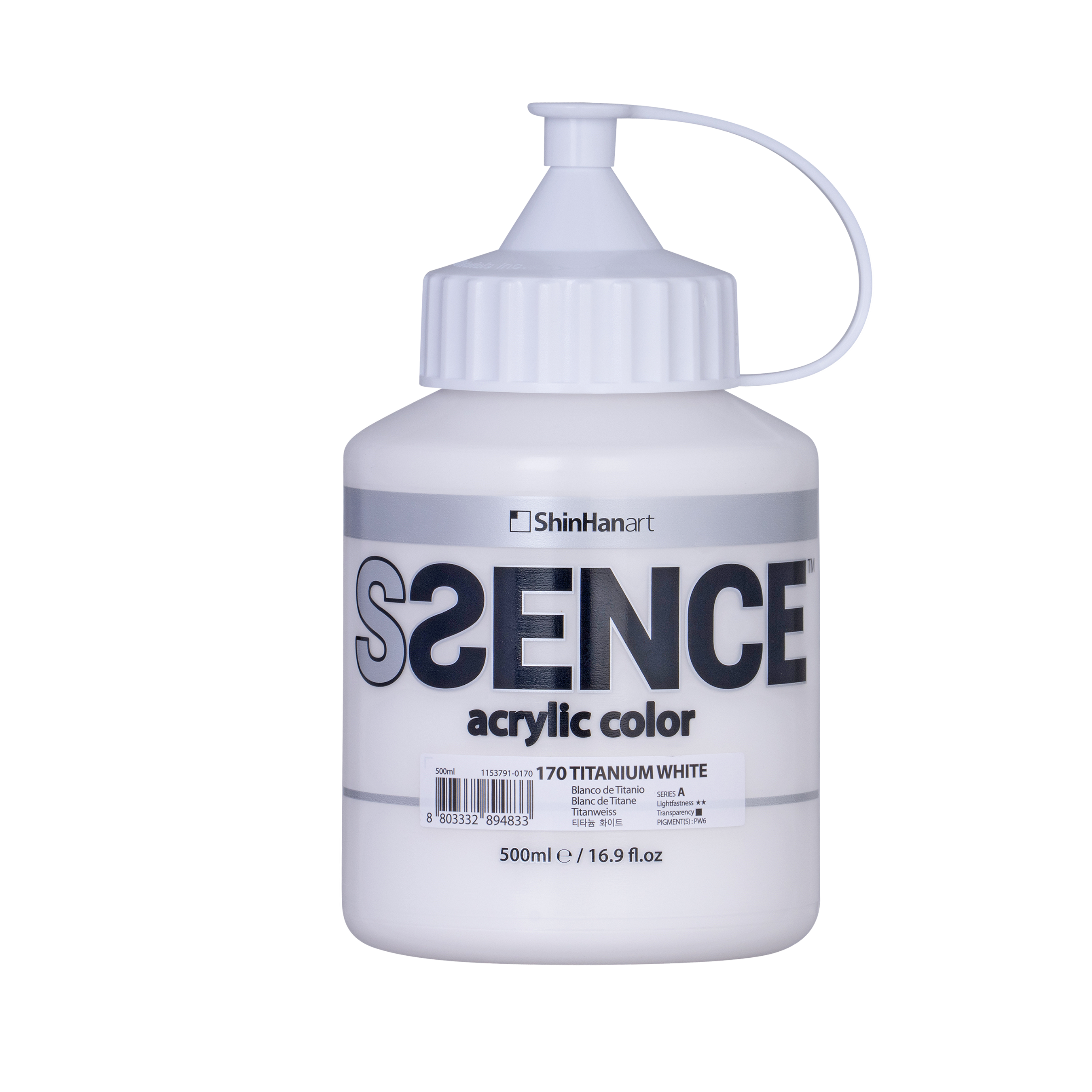 신한에쎈스 A시리즈 Bottle 아크릴컬러 물감 티타늄 화이트 170, 500ml, 1색 15,500원