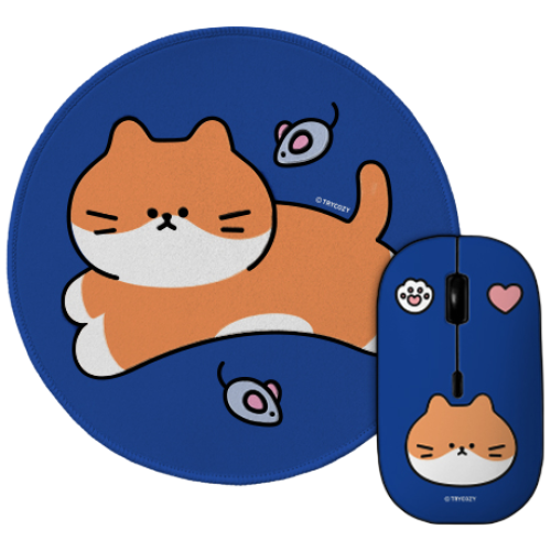 귀여운 야옹이 논슬립 마우스패드 +블루투스 저소음 무선 마우스 세트, 야옹이_생쥐 29,800원