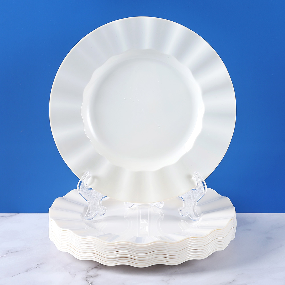 다회용 러블리 플라스틱 접시 아이보리 22cm, 1개입, 30개 23,200원