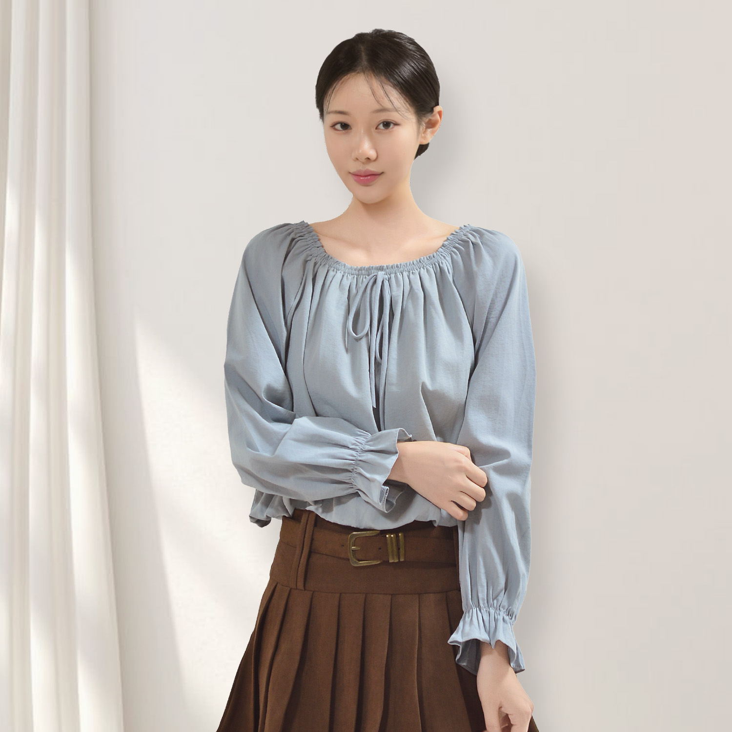 클레이스 뮤즈 셔링 벌룬 탑 블라우스 35,060원