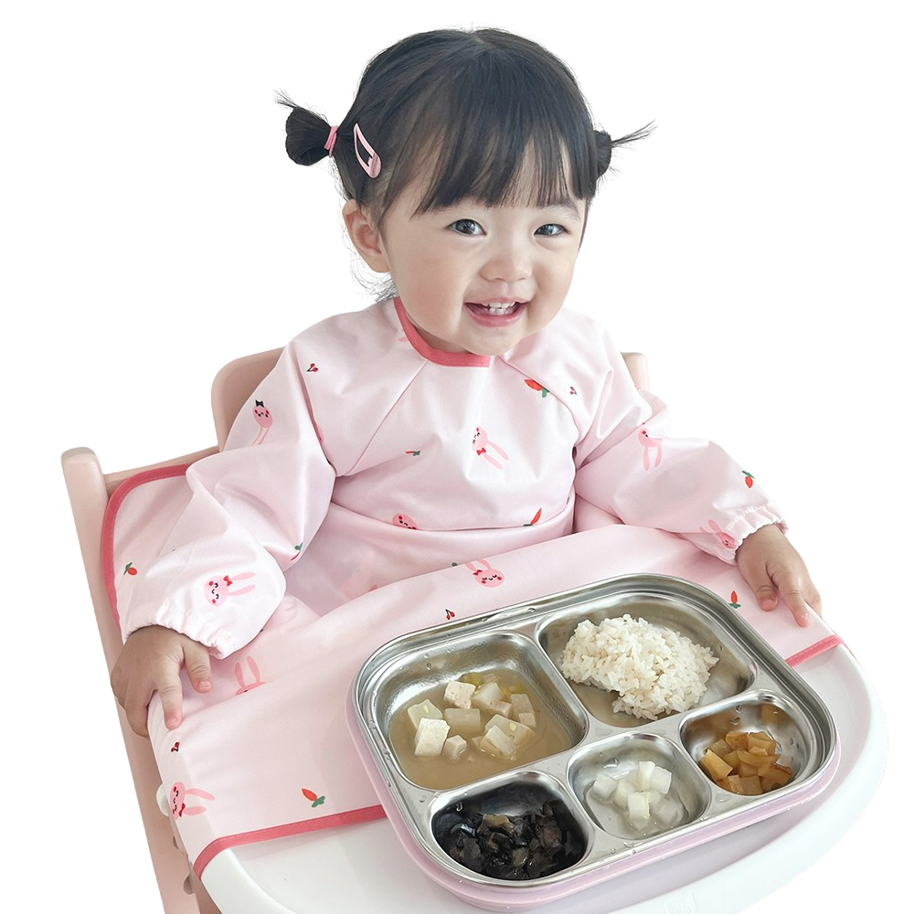 벨베이비 유아용 자기주도 긴팔 부분커버 이유식 턱받이, (리뉴얼)핑크 토끼, 1개, 1개입 20,930원