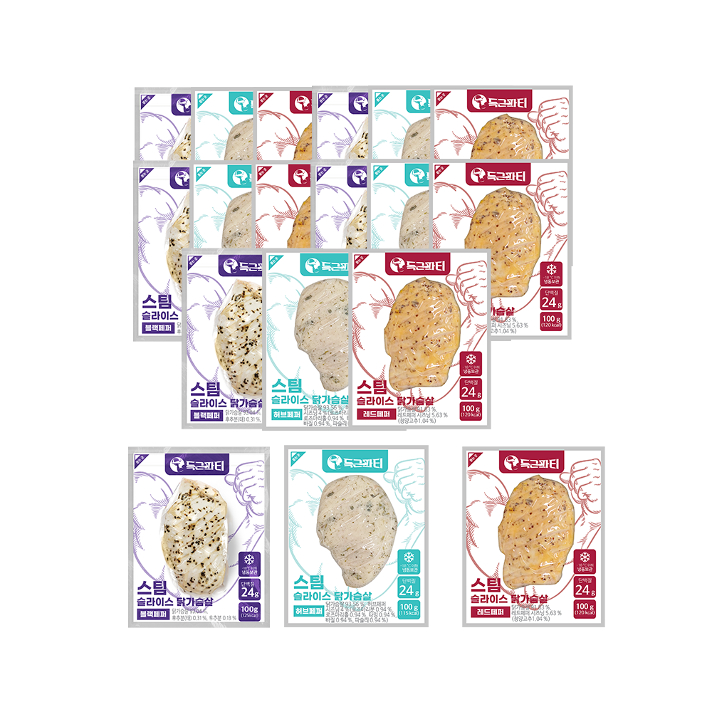 득근파티 슬라이스 닭가슴살 페퍼 3종 혼합 28,620원