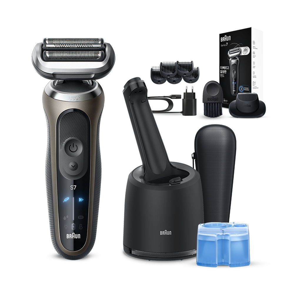 BRAUN 시리즈 7 전기면도기 + 세척 충전 스테이션 세트 159,000원