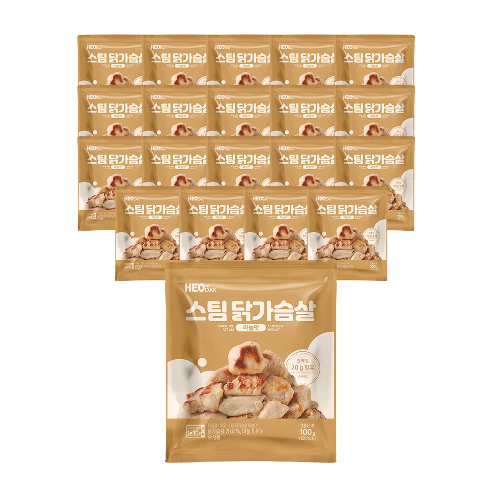 허닭 스팀 닭가슴살 마늘맛 100g 38,900원