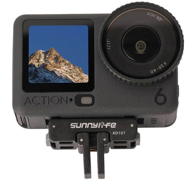 써니라이프 DJI 오즈모 액션6/나노 폴더블 듀얼 디렉션 퀵릴리즈 마운트 액션캠 카메라 어댑터 악세사리, 블랙, 단일상품 15,300원