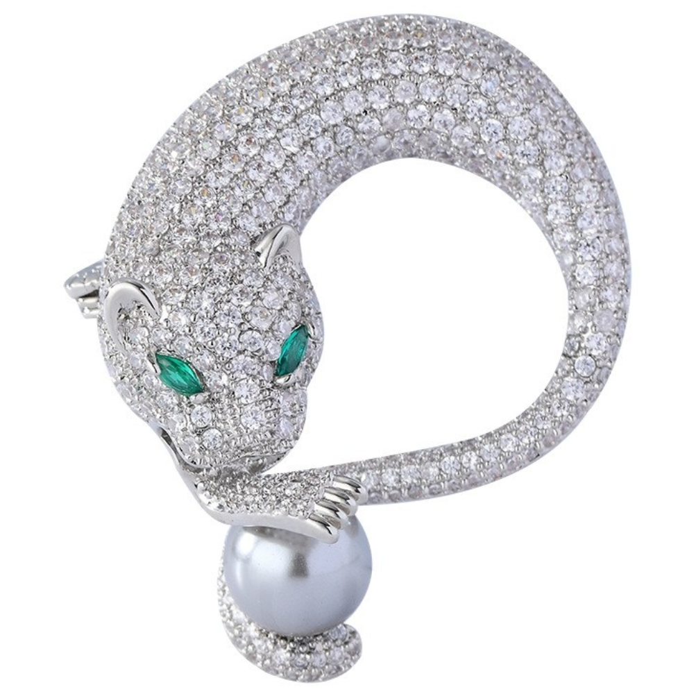 에르모사제이 B048 럭셔리 정장 코트 원피스 흑 진주 큐빅 브로치 26,900원