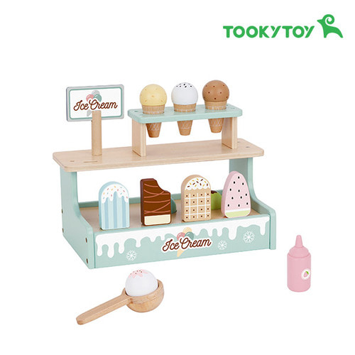 [투키토이] 원목소꿉놀이 택1 아이스크림가게 / 카페놀이 / 티파티 / 생일케이크 아동용 역할놀이 장난감, 현재가 52,000원
