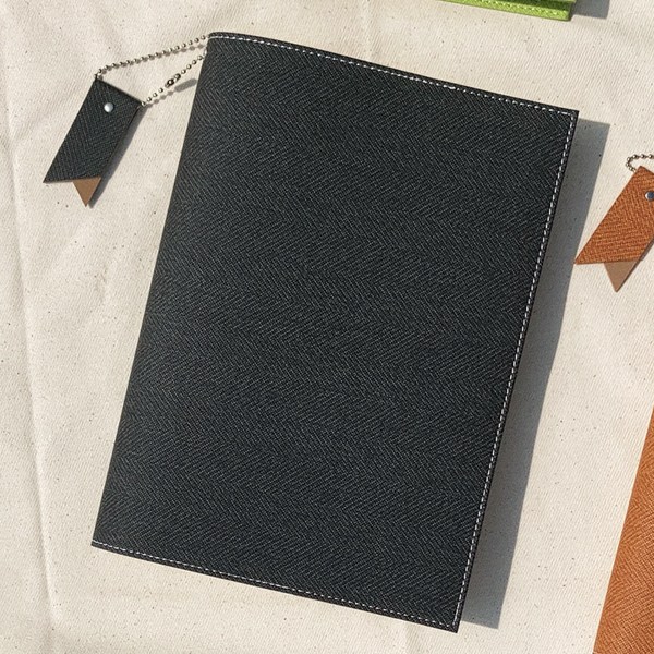 [각인가능]오브리즈 헤링본 북커버 북마크 세트 책보관 다이어리 자동차등록증커버, 제트블랙 12,800원