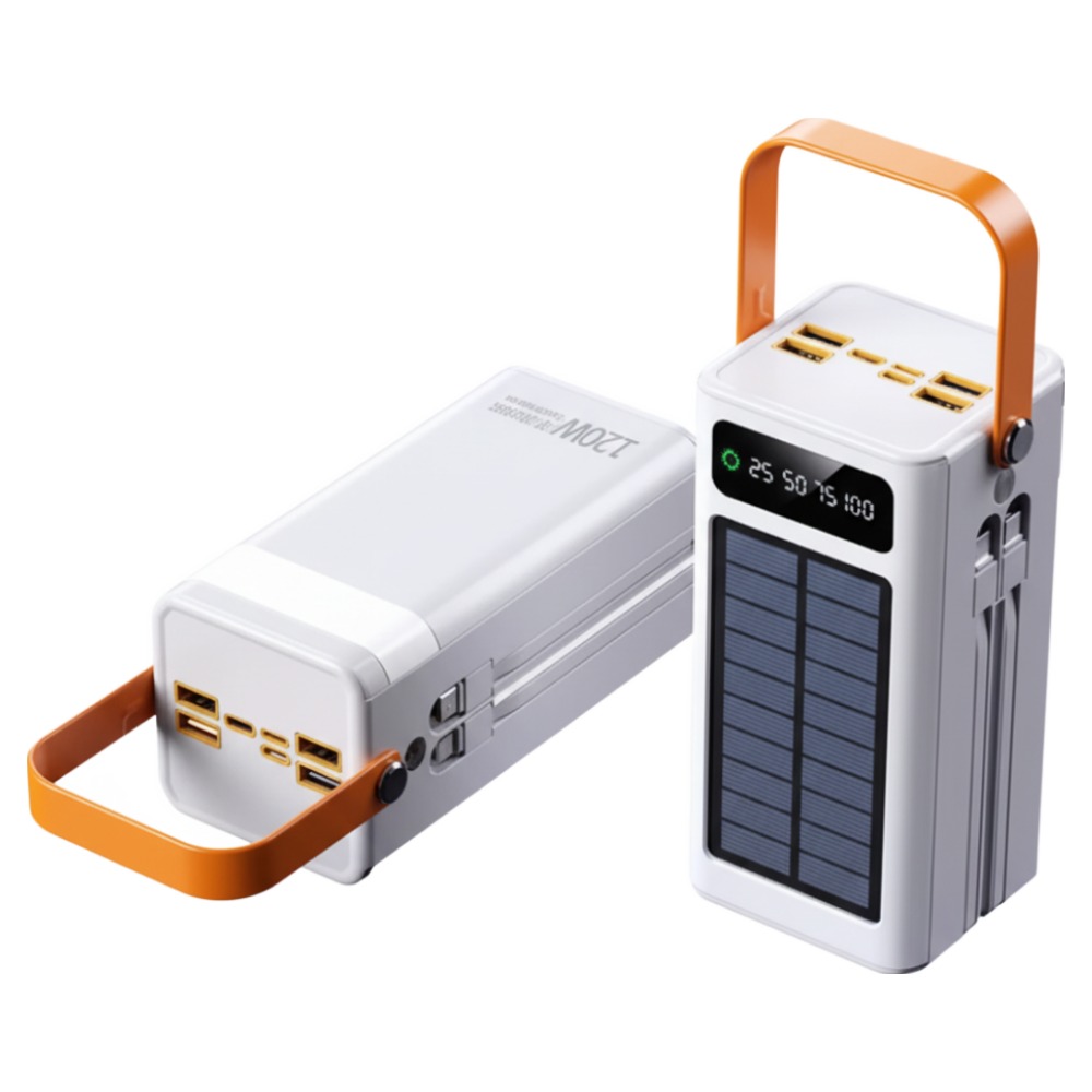 파워노바 스마트 태양광 보조배터리 대용량 야외용 태양열 무선 고속충전 멀티 케이블 일체형, 화이트, 992 200000mAh 122,000원