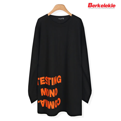 버클리클 콤마 여성용 티셔츠 여자 오버핏 롱 라운드 티 긴팔 롱티 15,900원