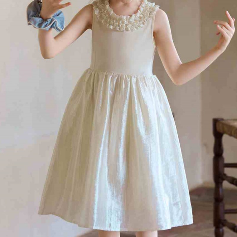 Toruva어린이 여자 여름 민소매 레이스 칼라 원피스 우아한 A라인 드레스14세 이상 28,660원