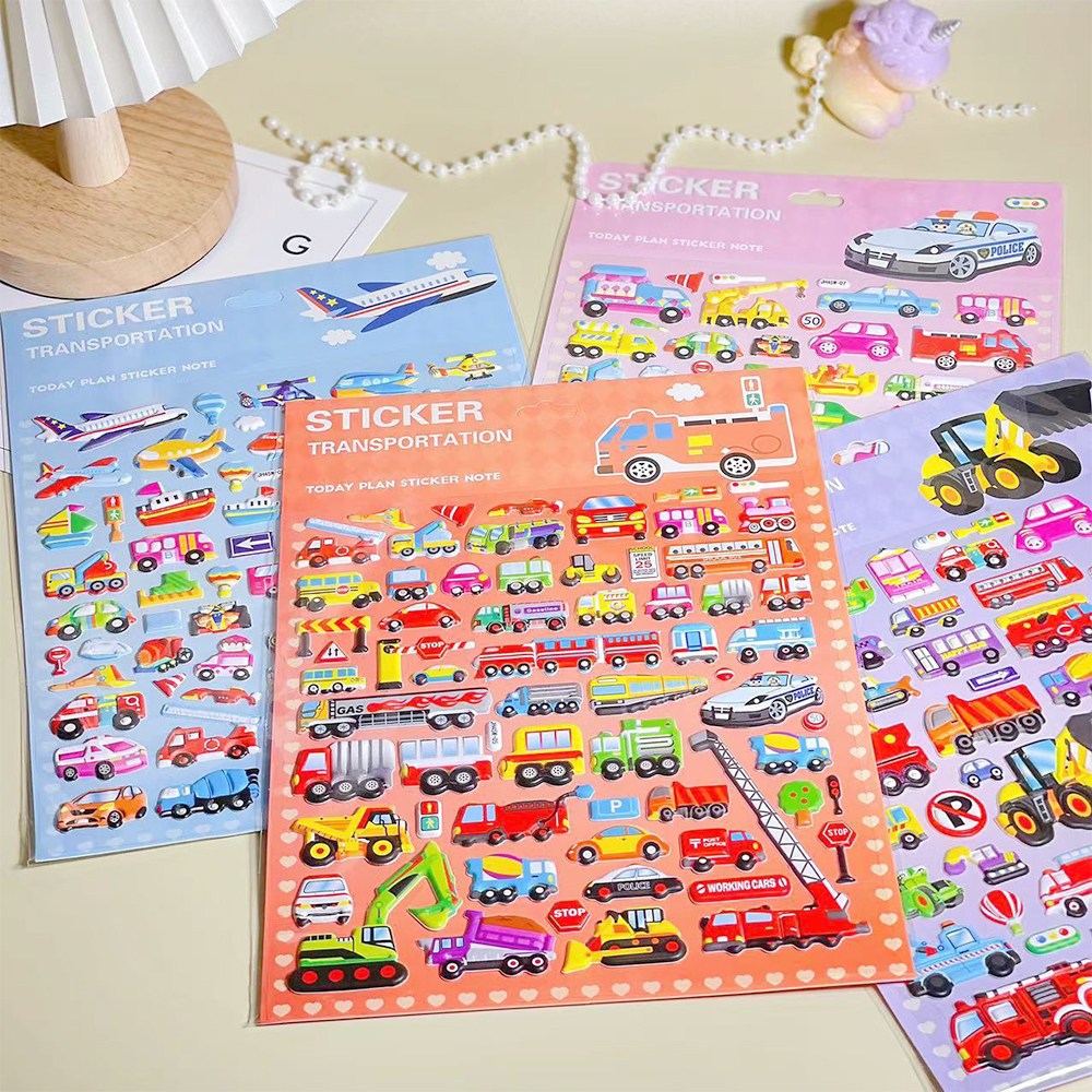 1+3 씨스앤홈 말랑말랑 탈것 입체 스티커 폭신 푹신 스트레스 해소 스티커 놀이 4종 세트 14,900원