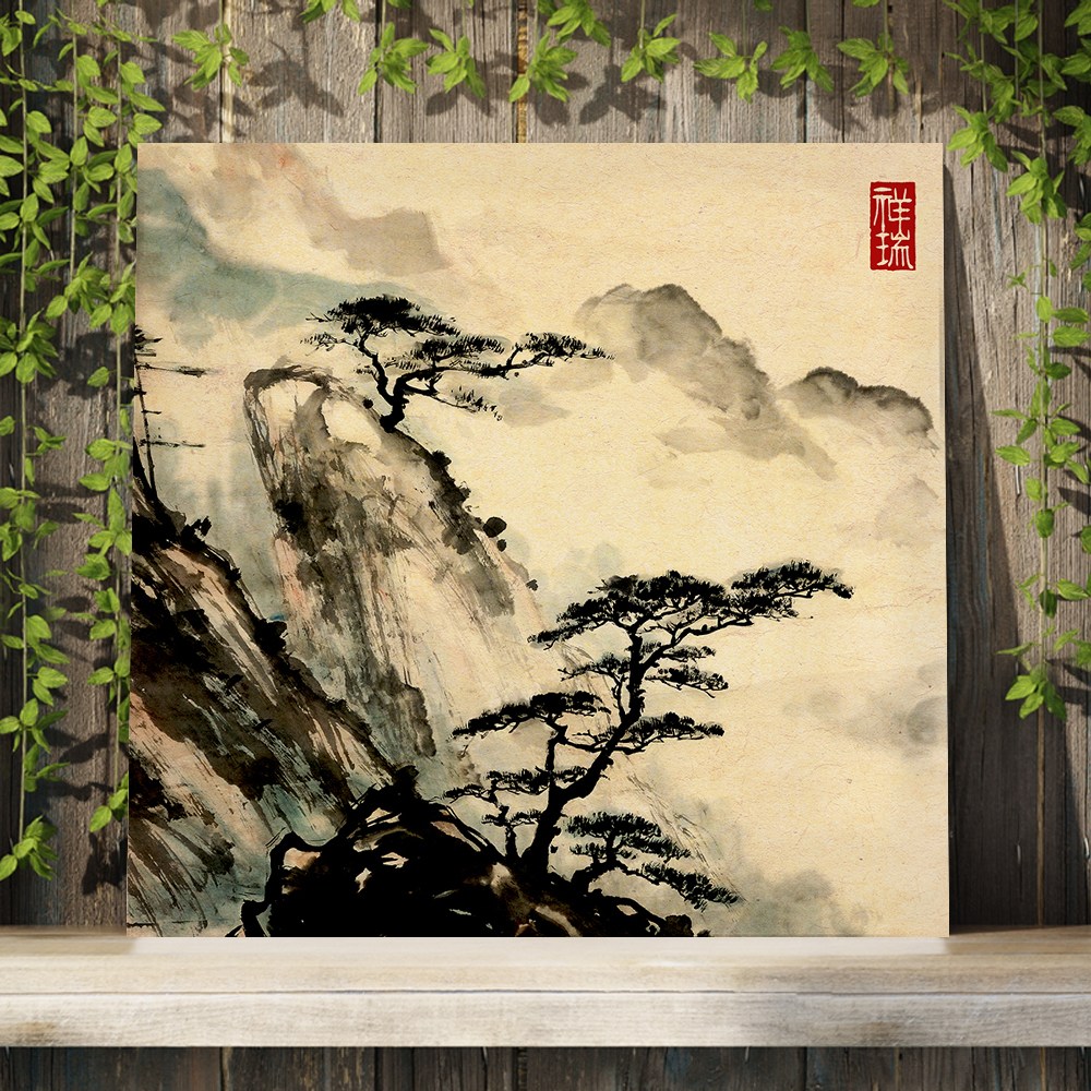 복을 부르는 동양 수묵 담채화 전통 민화 한국화 캔버스 액자 인테리어, 28.평안 산수화 16,300원