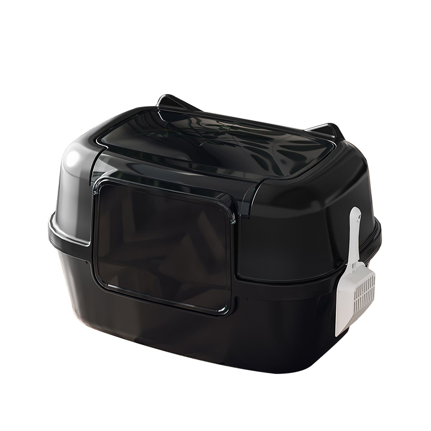 우아지오 후드형 고양이화장실, 1세트, 블랙 23,500원