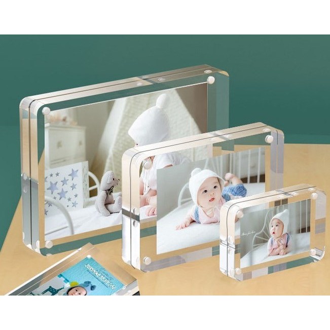 [을지메뉴] 아크릴 자석 액자,기념 사진액자,인테리어 소품 사진 투명액자, 라운드 8,900원