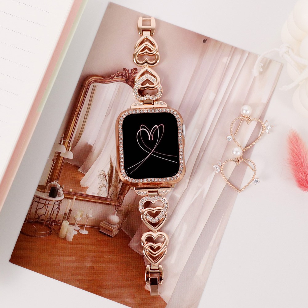 오르몽트 (큐빅세트) 애플워치 하트 큐빅 (스트랩+케이스) 브레이슬릿 메탈 밴드 시계줄 40mm 41mm 44mm 45mm 호환 23,900원