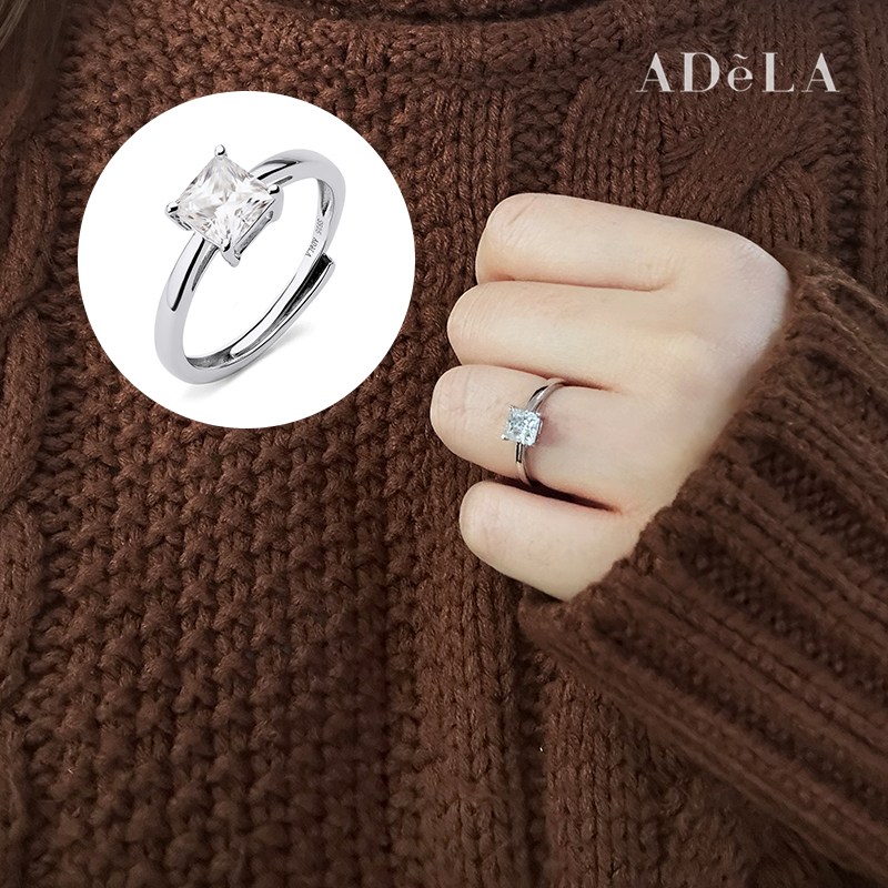 [아델라주얼리]모이사나이트 엑설런트등급 정품 GRA 보증서 제공 반지 1캐럿 10부 데일리 다이아 스퀘어 71,880원