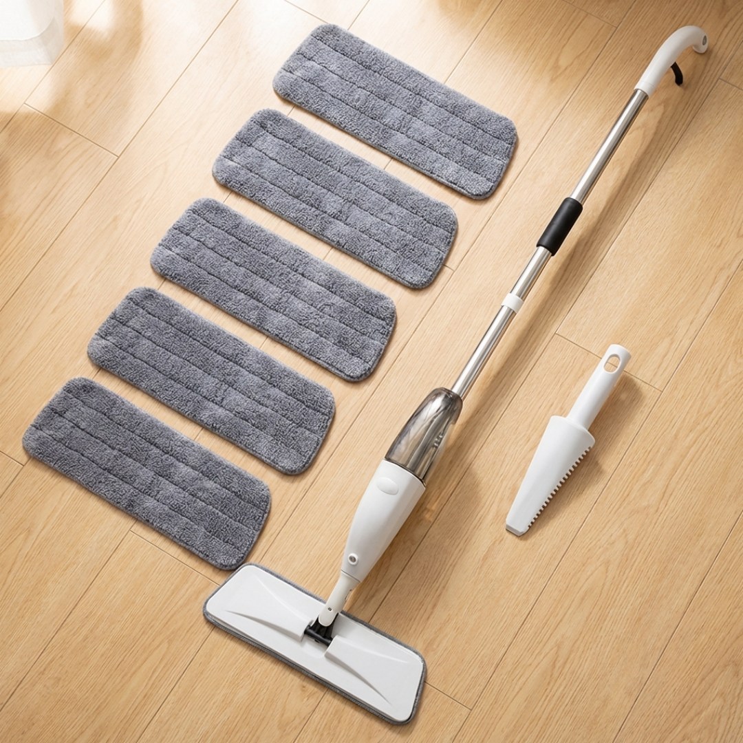 간편세척 스프레이 밀대걸레 + 극세사 패드 5p 9,900원