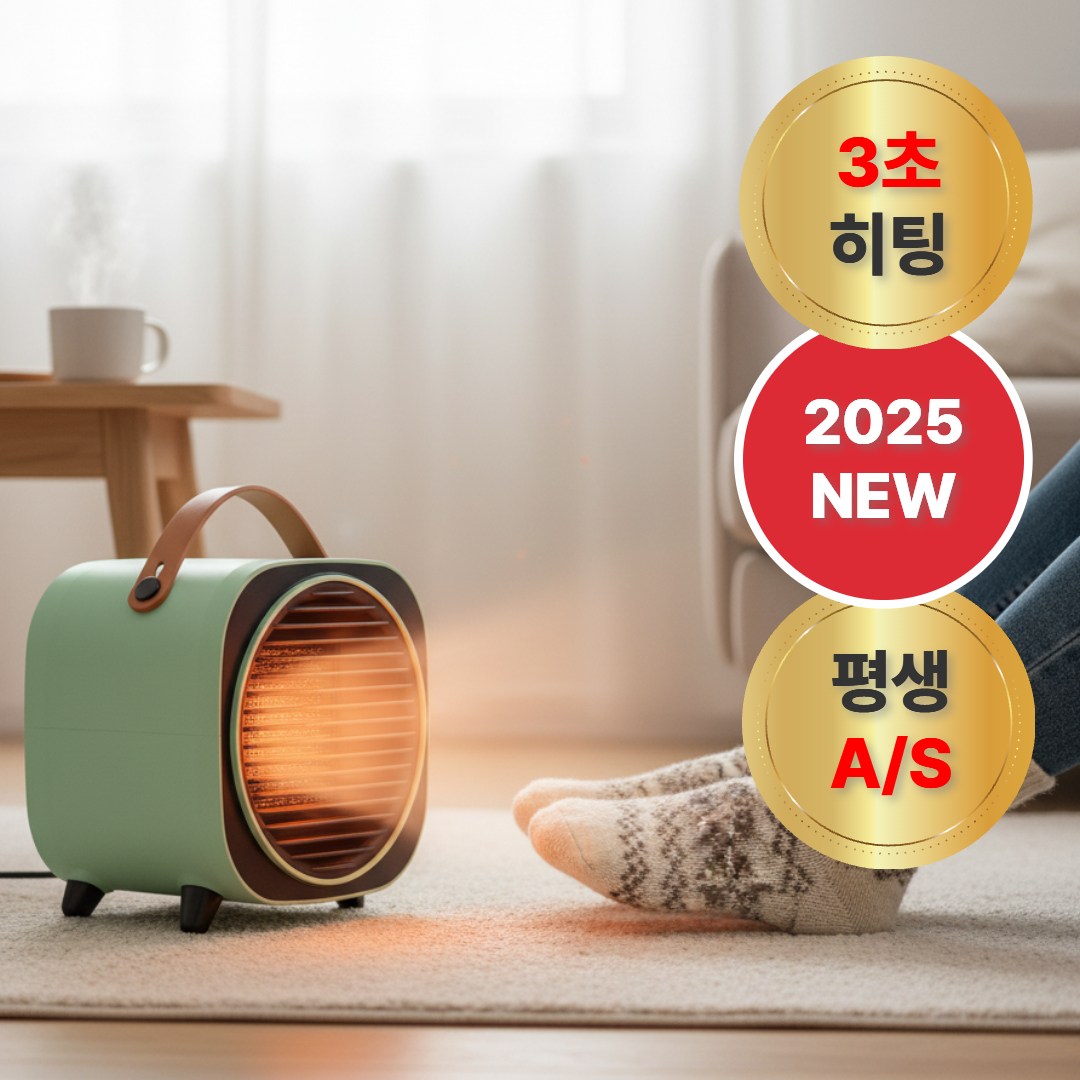 틴코어 사무실 탁상용 PTC 히터 미니 온풍기 저소음 난방기 난로, 카키 59,500원