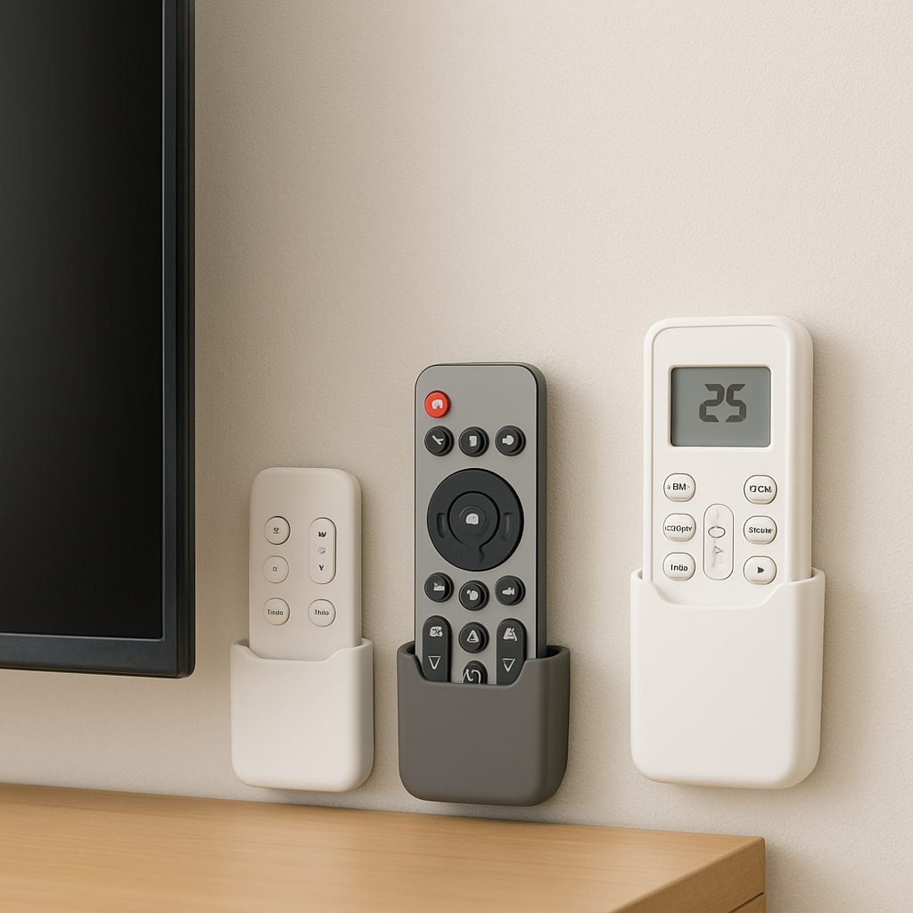 무타공 리모컨 거치대 벽걸이 부착형 리모콘 정리함 에어컨 TV 선풍기용 부착식 홀더, 3개, 화이트 4,700원