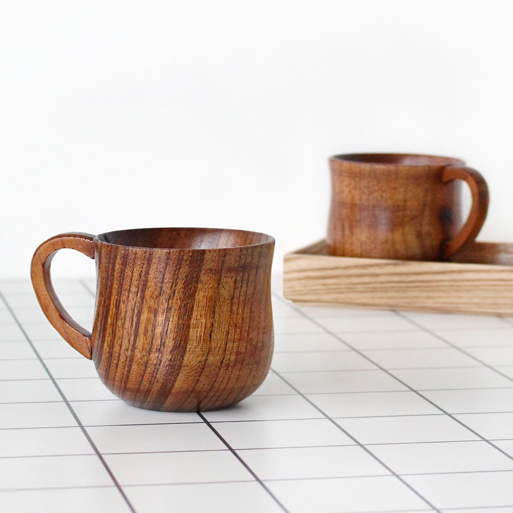 옻칠 손잡이 나무 물컵 1P ( 감성캠핑 홈카페소품 녹차잔 찻잔 사찰 나무잔 카페컵 원목컵 우드소품 캠핑컵 커피잔 머그컵 미니 물컵 ) 5,800원