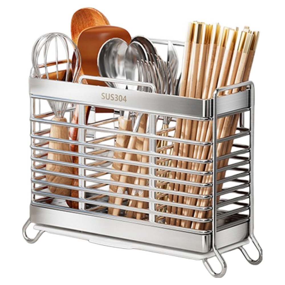 블럭마트 주방 304 스텐 자동 물빠짐 수저꽂이 3구 13,800원