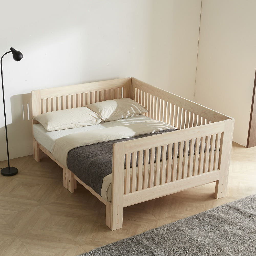 바르숲 유절 (가드3) 가드 패밀리침대 편백나무 통원목 안전가드 침대 프레임, 베이지 966,000원