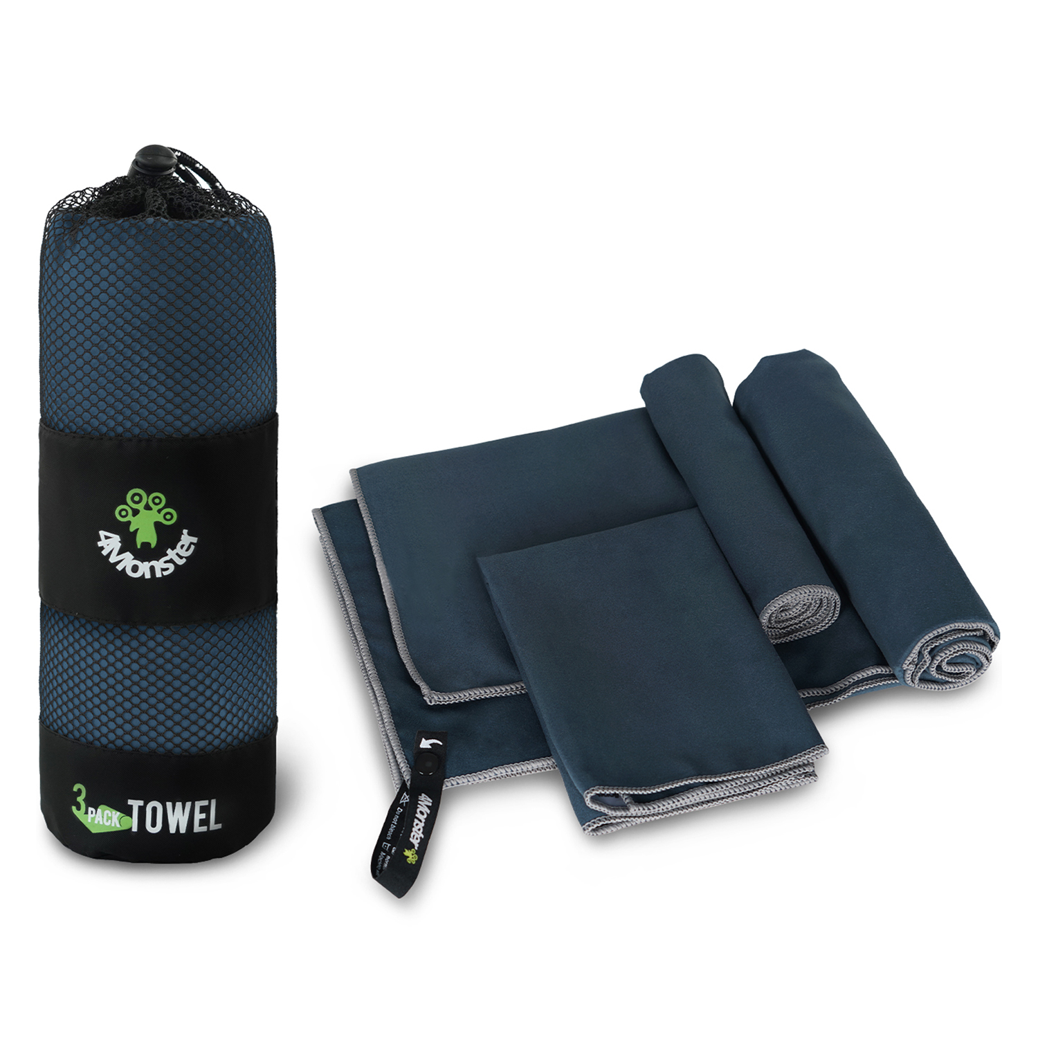 4몬스터 극세사 다용도 스포츠타월 3종 세트 34,300원