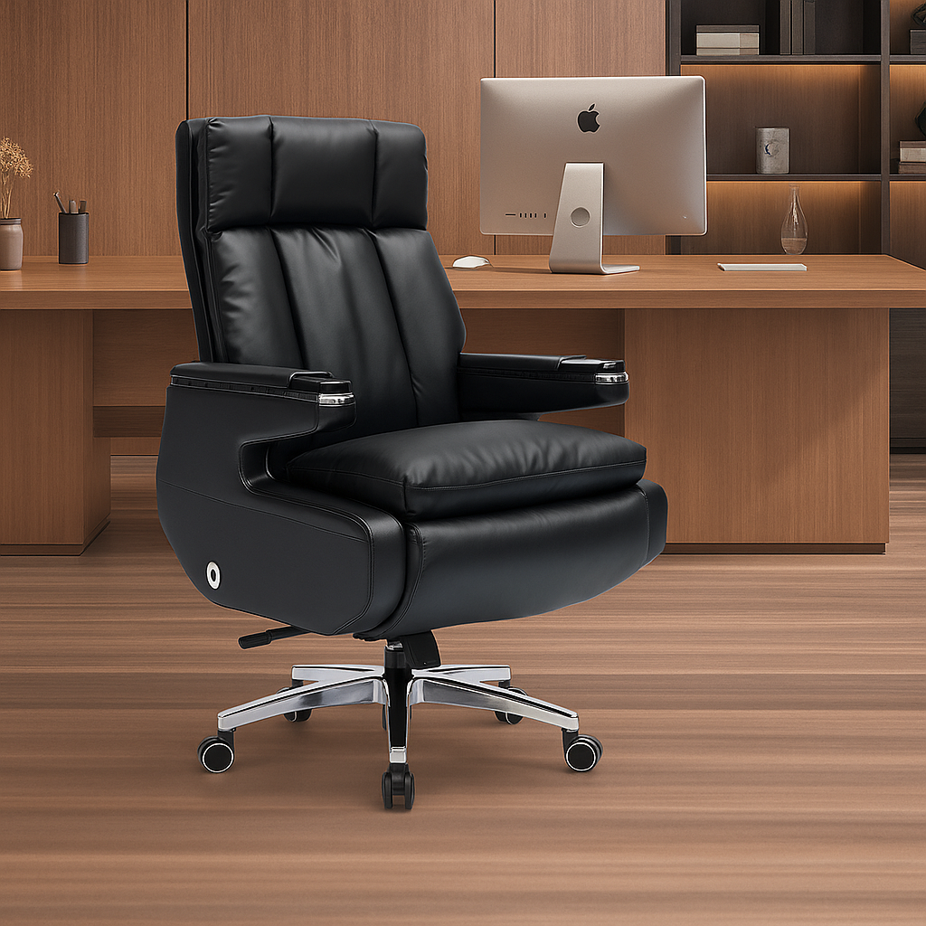 T804오스틴 체어 사무용 리클라이너 교수실 원장실 기업 대표실 서재 사무실 중역 의자, 딥 블랙 579,000원
