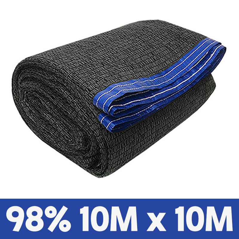 그늘애 차광막 흑색 95% 98% 이중직, 흑색+녹색 강력사중직 그늘막 국내생산 주문제작 차광망 햇빛차단 옥상 캠핑 세차장, 98% 흑색 차광막 10mx10m(4면봉재)+로프10m 105,000원