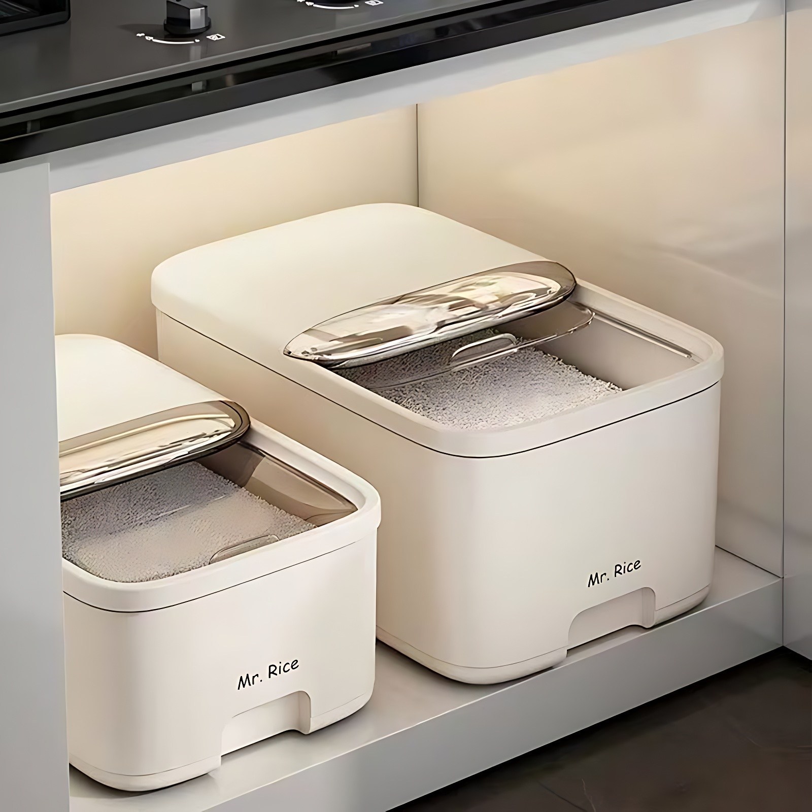 style dr 가정용 대용량 슬라이드커버 쌀통 쌀독 밀폐 잡곡 보관통 쌀관용기 방충 쌀 보관함, 화이트, 1개 31,800원