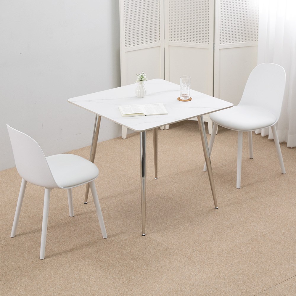 프랑크 세라믹 800X800 사각 아담 2인 식탁 세트 인테리어 카페 주방 식탁 커피숍, 다크오렌지 225,800원