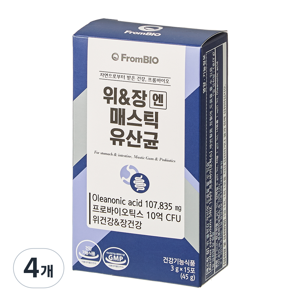 프롬바이오 위 앤 장엔 매스틱 유산균, 15회분, 45g, 4개 125,000원
