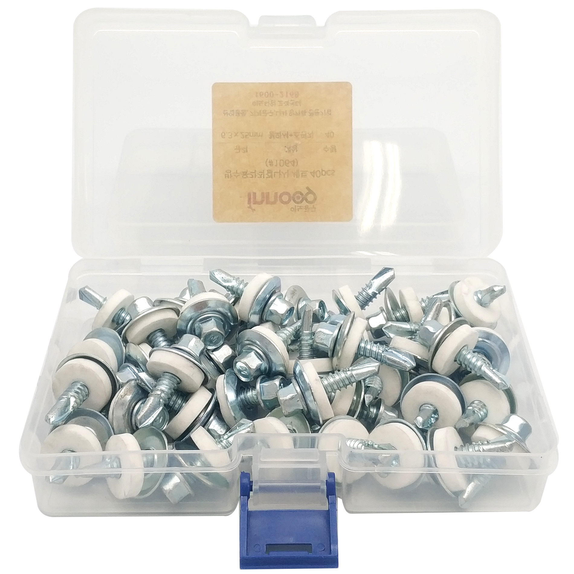 이노공구 방수 육각 직결나사 25mm x 40p + 철와셔 40p + 스펀지 40p + 케이스 8,050원