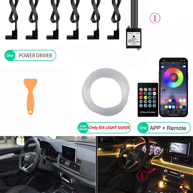 차량엠비언트 송풍구엠비언트 면발광LED RGB LED 자동차 인테리어 분위기 주변 조명 네온 광섬유 키트 USB 앱 음악 제어 자동 장식 램프 41,320원