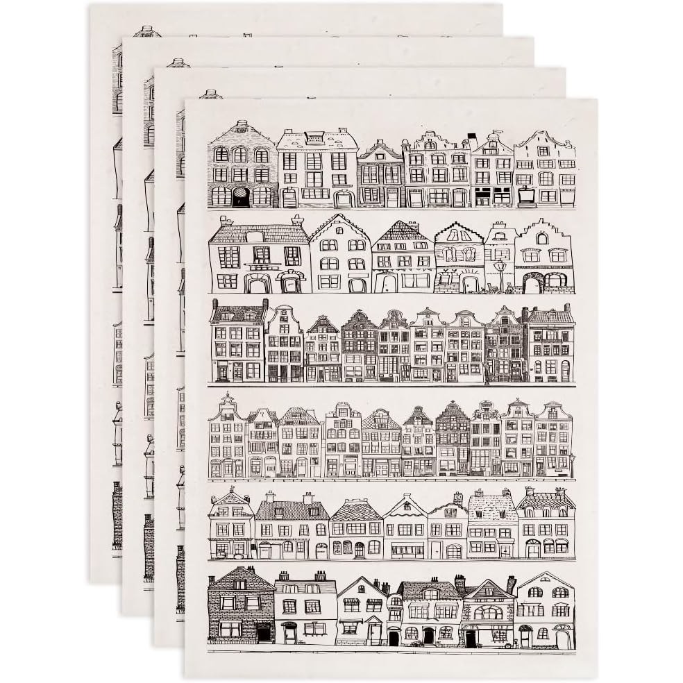 세라믹 도자기 용 언더글레이즈 전사지, 청화 단색 패턴, 도예 클레이 DIY 재료, 1개, 작은 마을 13,750원