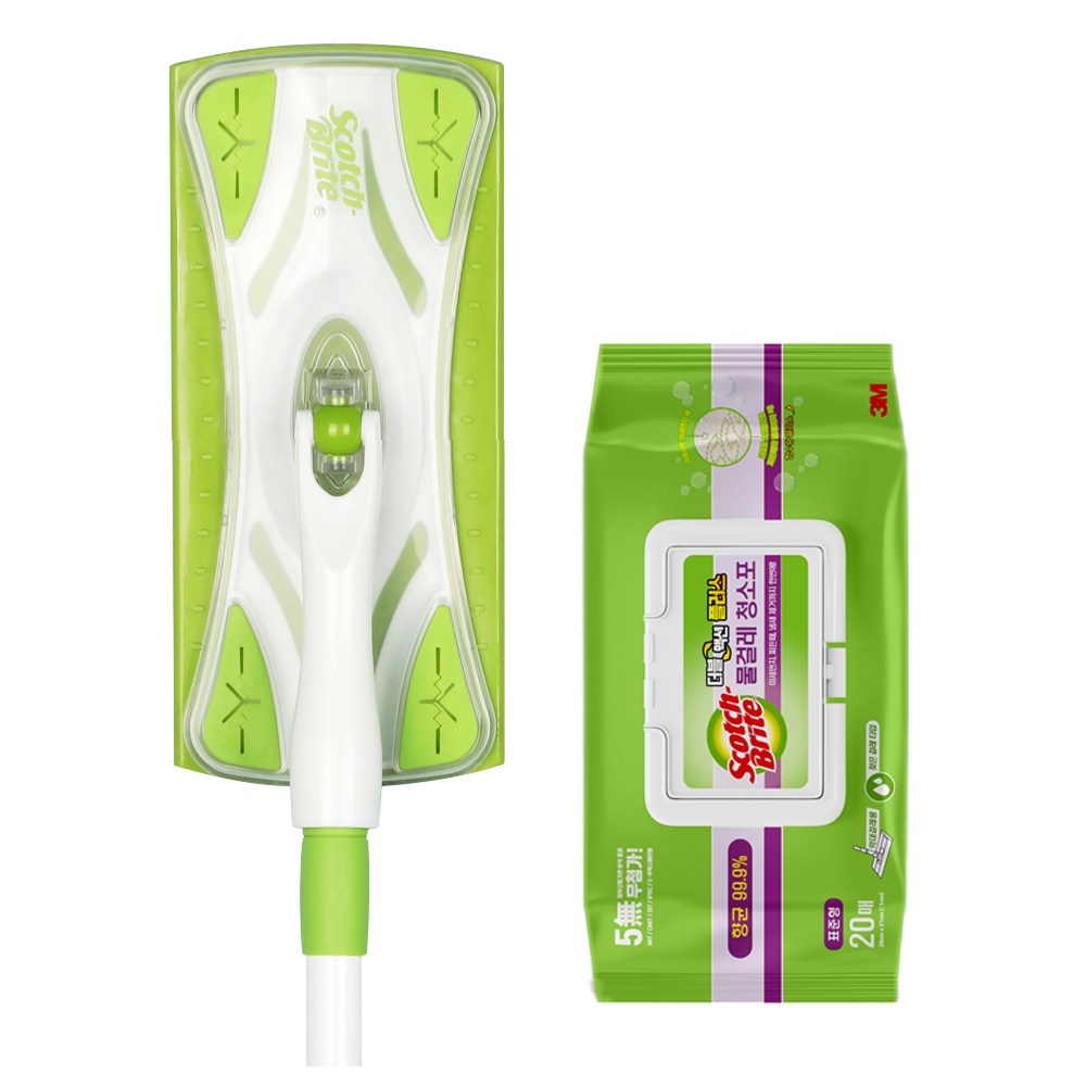 3M 스카치브라이트 막대걸레 표준형+물걸레청소포 표준형 20매+훅걸이1p 28,890원