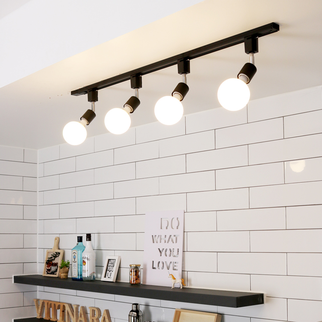 [빛나라닷컴] 자유봉 레일조명 1M 4등 세트, 블랙(고급형) 29,900원