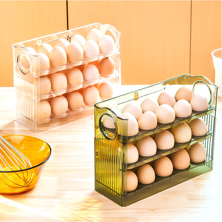 윤즈샵 계란트레이 3단 30구 오토폴딩 계란보관함 계란정리대 계란상자 접이식계란트레이 3단계란보관 냉장고계란보관, 2개 17,900원