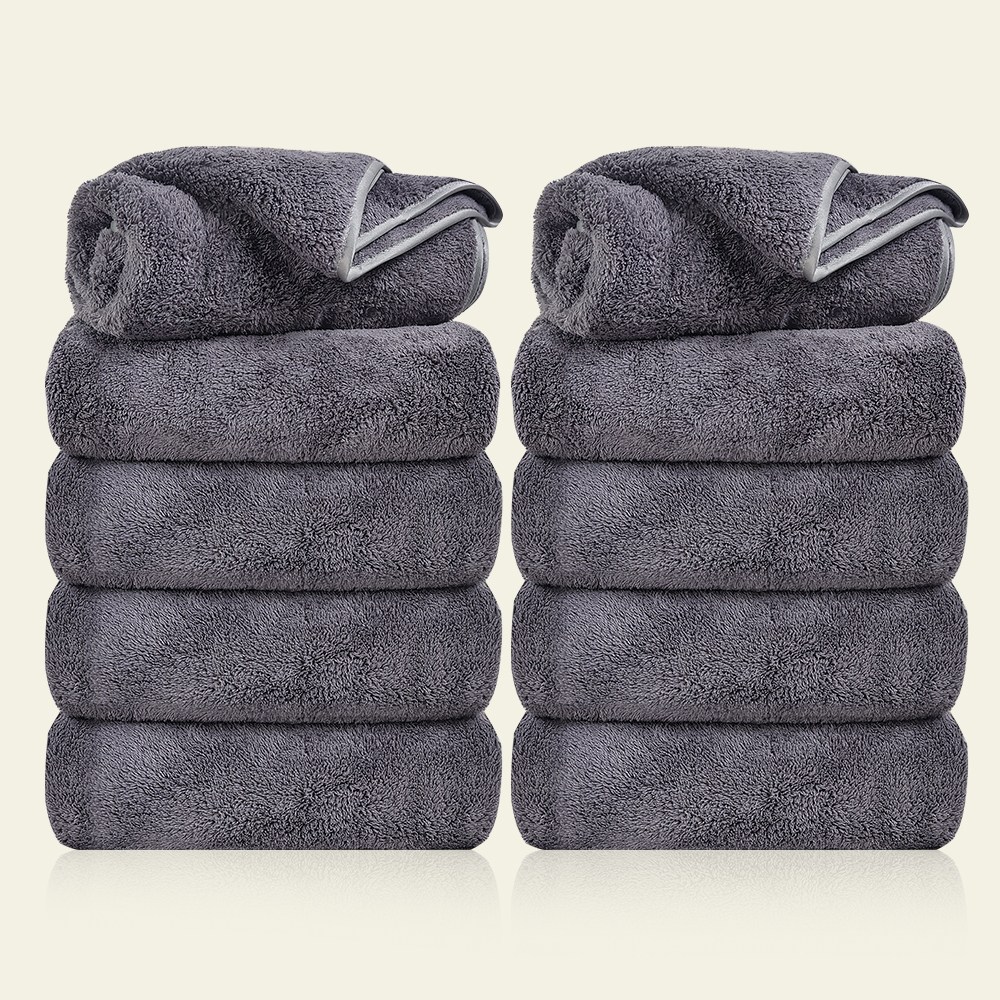 PPEAT 영국 황실호텔 수건 60수 코마사 타월 집들이 선물 세면 타월 집들이 여행용 세면도구 수건 10장 고급 타올, 10개, 그레이 27,000원